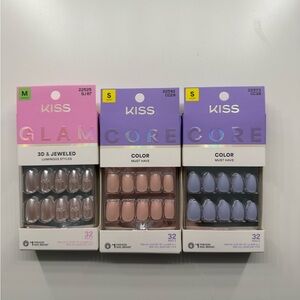 KISS Glam and Core Nail Sets - Pink, Nude, Lavender